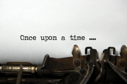 typewriter with page that says once upon a time