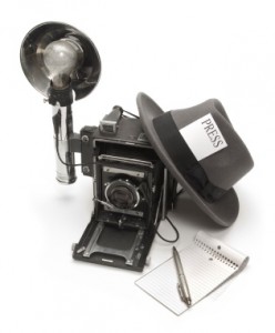press hat and camera