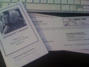 alzheimer's association pa chapter pledge card and pamphlet