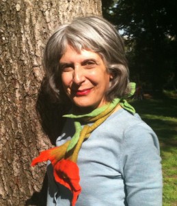 Beverly donofrio author by tree with scarf