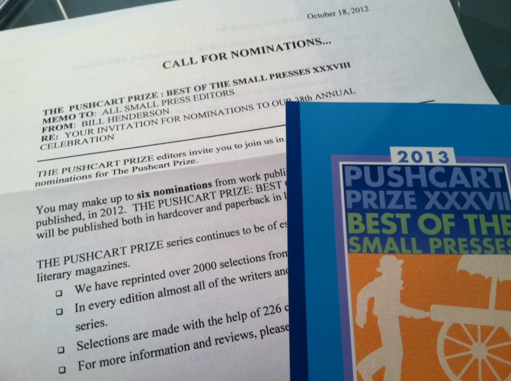 photo of pushcart call for nominations letter