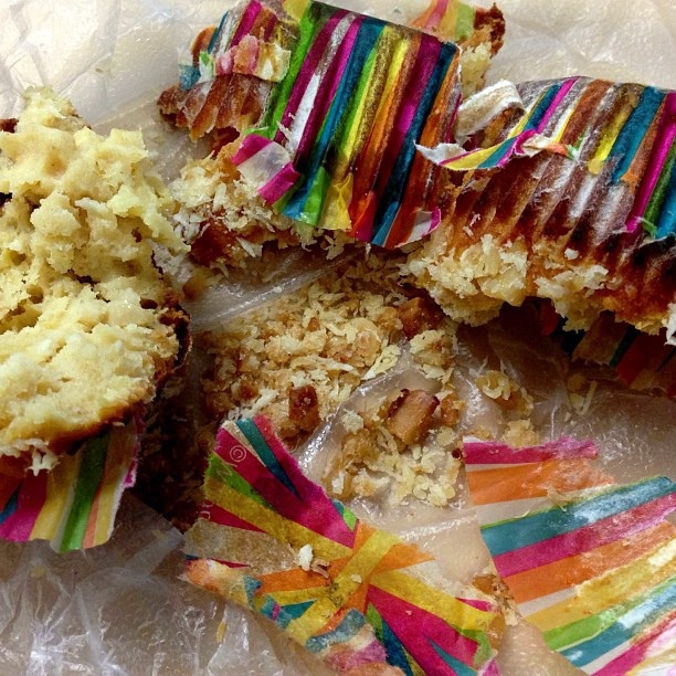 smashed cupcakes with colorful wrappers