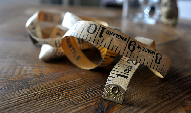 Old measuring tape metric