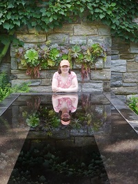 Melissa frederick by reflecting pool