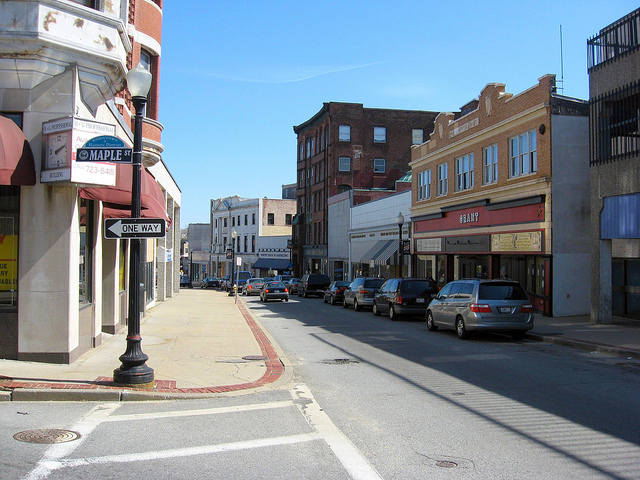 Downtown pawtucket busines street