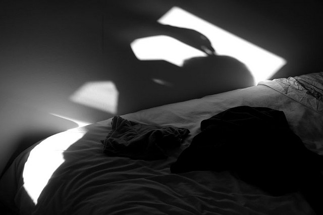 Dark shadow in bedroom