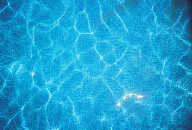 close up of crystal clear pool water