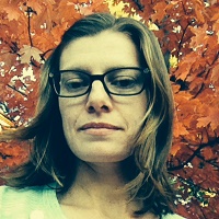 katrina knebel in front of fall tree