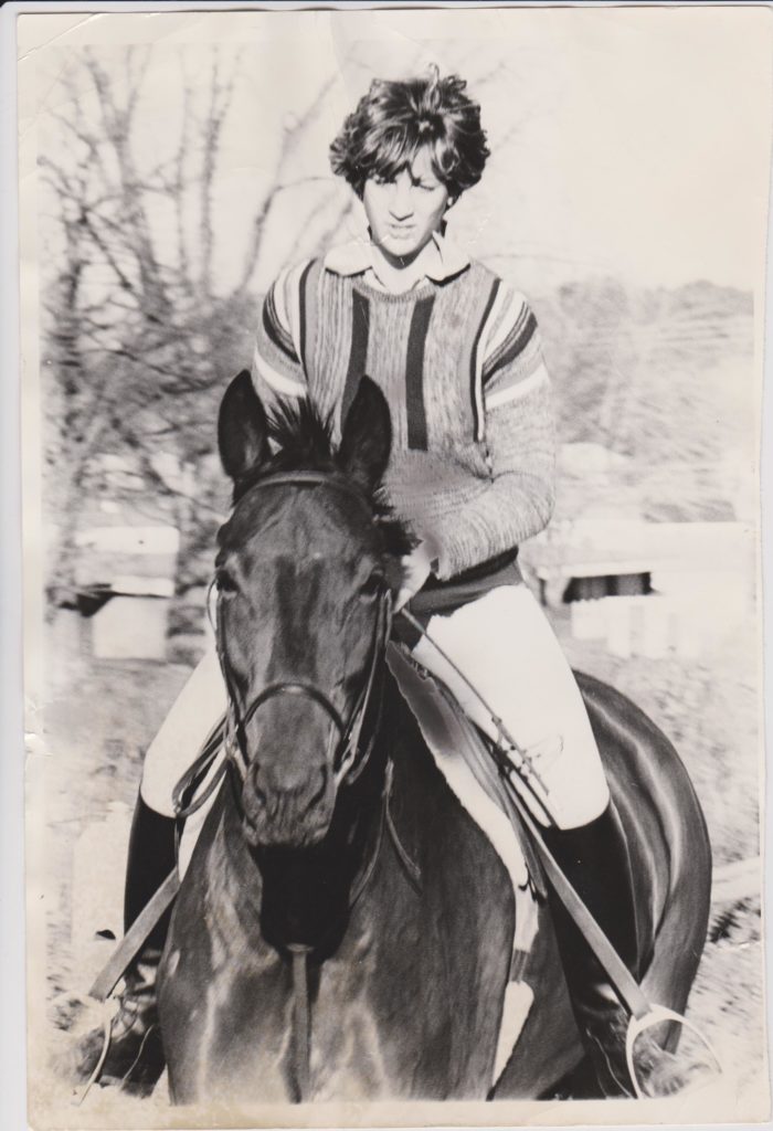 Lisa Romeo riding Tara, 1977