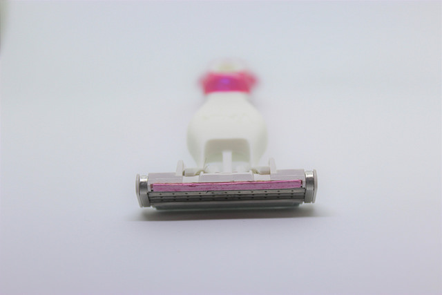 Pink razor blurry with tip in foreground