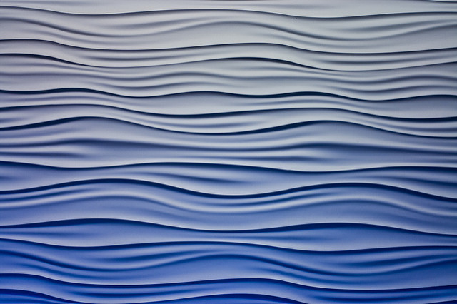 Close up of pattern resembling both ocean waves and sound waves