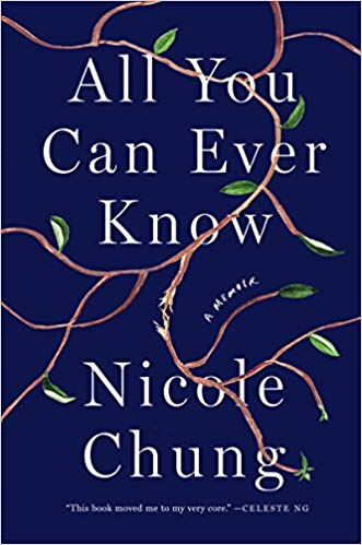 Book title and author name intertwined with tree branch all you can ever know by nicole chung