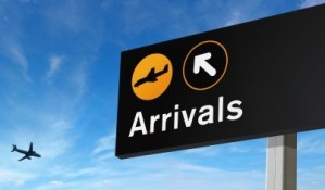 airport directional sign for arrivals