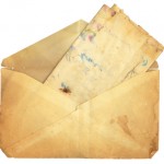 Vintage Envelope and Paper stained from water