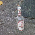 vodka bottle in street