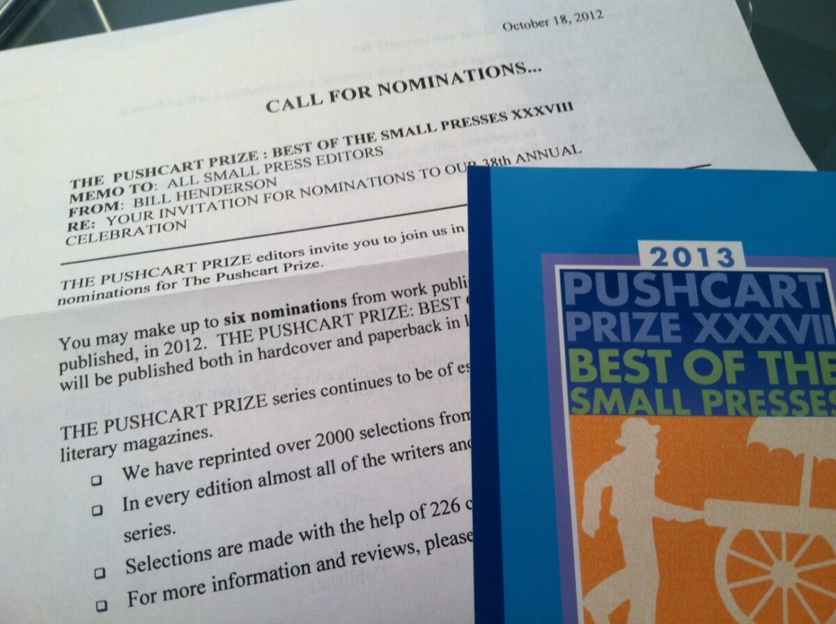 photo of pushcart call for nominations letter