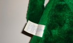 close up of tag on a gumby plush toy