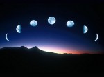 different phases of the moon in the night sky