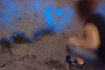 glowing-blue-heart in water