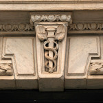 caduceus symbol on building in NYC