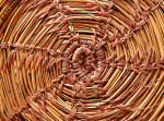 close up of bottom of straw basket