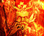 close up of image of satan