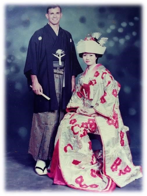 authors parents in traditional japanese wear