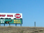 billboard on highway in south dakota for wall drug