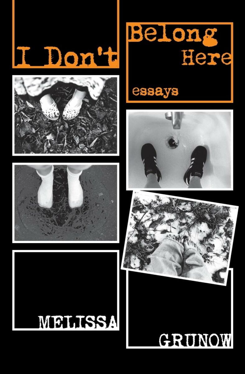 cover of i don't belong here - collages of various black and white photos of feet standing in various places
