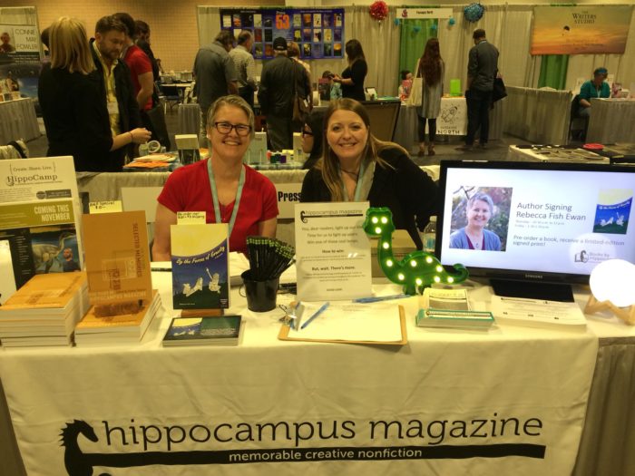 Rebecca fish ewan and donna talarico at awp 2018 in tampa hippocampus table
