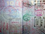 collage of passport stamps