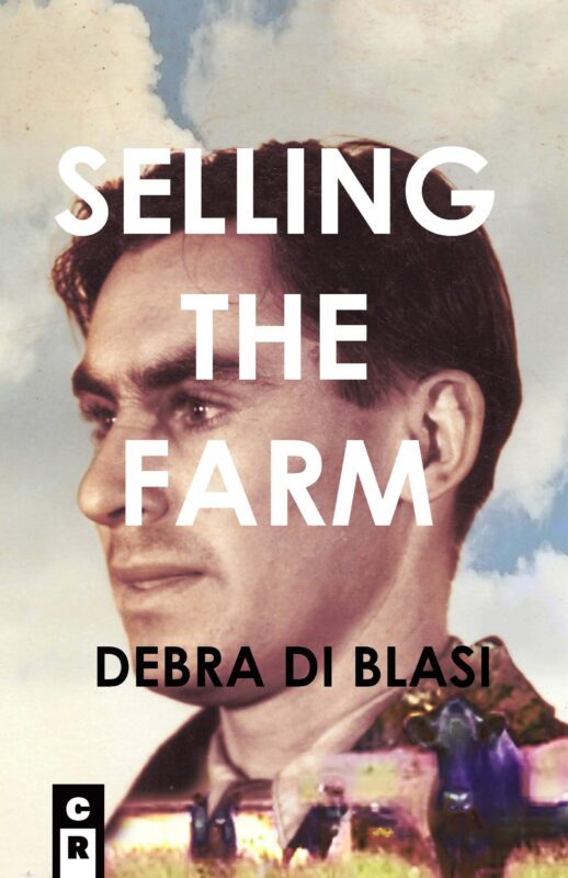 cover of selling the farm - profile of male against cloudy sky