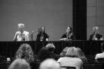 debut author panel at HippoCamp - four people seated at head table: Greg Mania, Lilly Dancyger, Jeannine Ouellette and Carol Smith