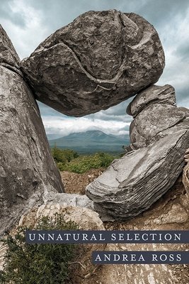 The book cover Unnatural Selection shows an landscape seen through an opening in rocks.
