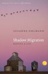 Light purple cover of memoir Shadow Migration shows a farmhouse and barn silhouetted at twilight