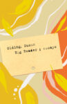 A notecard with the book title Big Reader is seen on a yellow and orange background