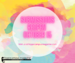 submissions update - reopen oct. 15 2022 - with watercolor in background