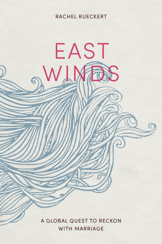 Book cover east winds silouette of long hair wisping in the wind