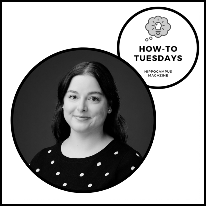 how to tuesday logo with inset image of mandy pennington