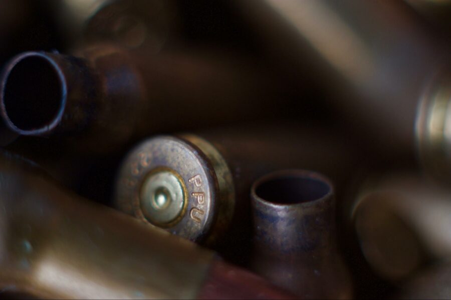 close-up of a bullet